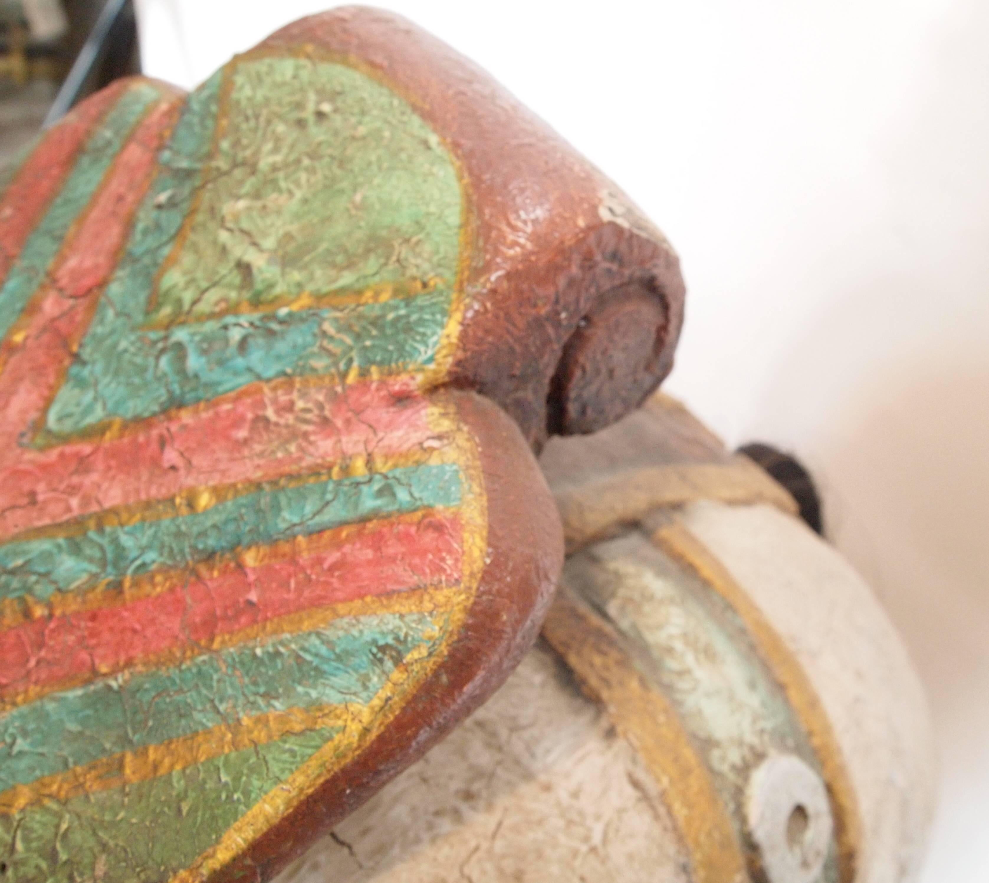 Polychromed Carved Wood Carousel Horse 'Apache' 4