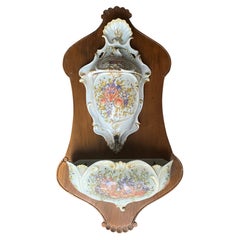 Polychromed Pottery Lavabo, Likely French, 19th C