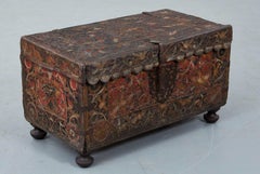 Polychromed Spanish Colonial Leather Trunk