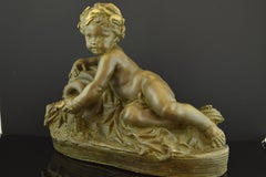 La fontaine. terracotta polychrome. 20ème siècle, d'après CARRIER-BELLEUSE
