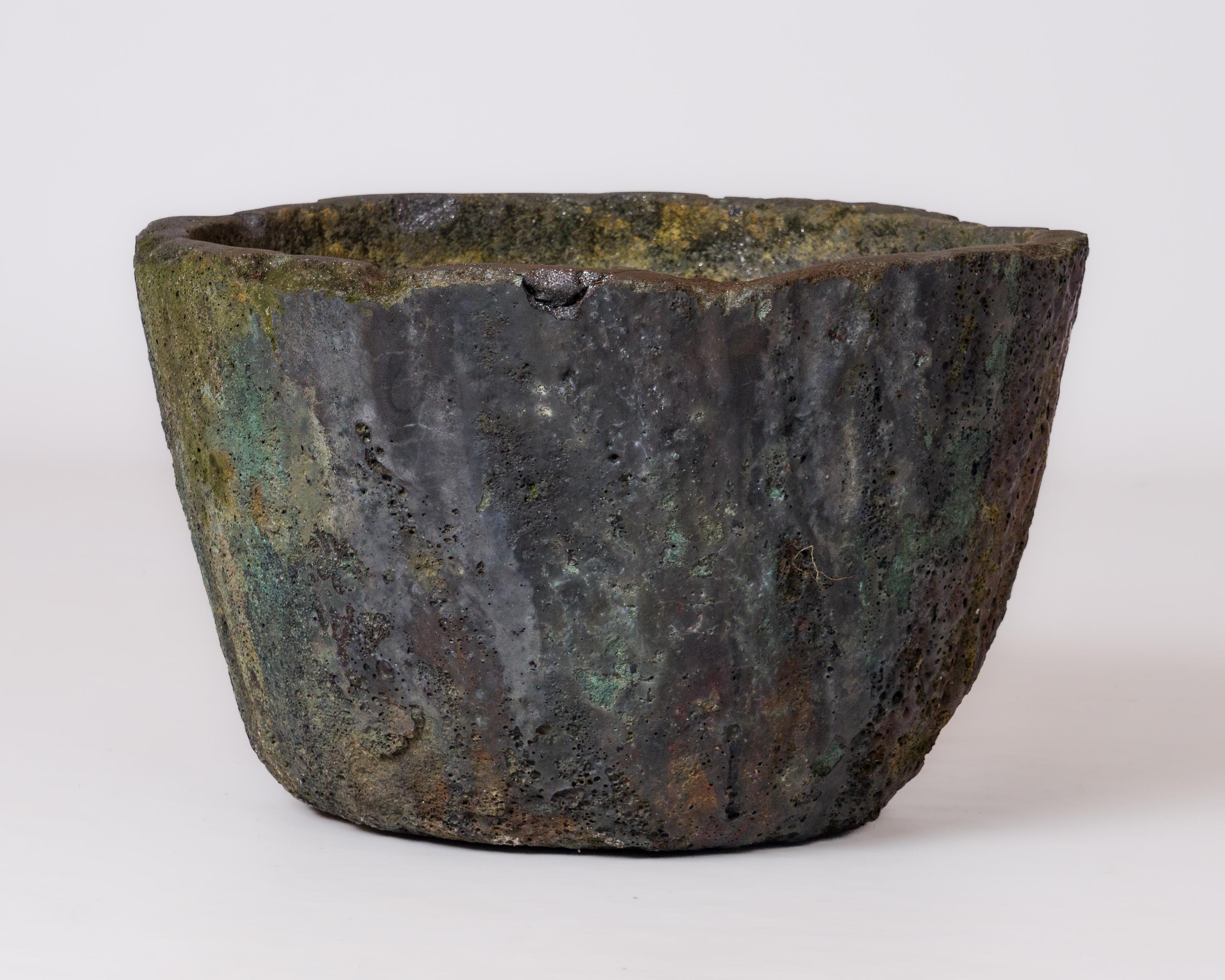 French Polychromy Lava Stone Crucible for Outdoor 
