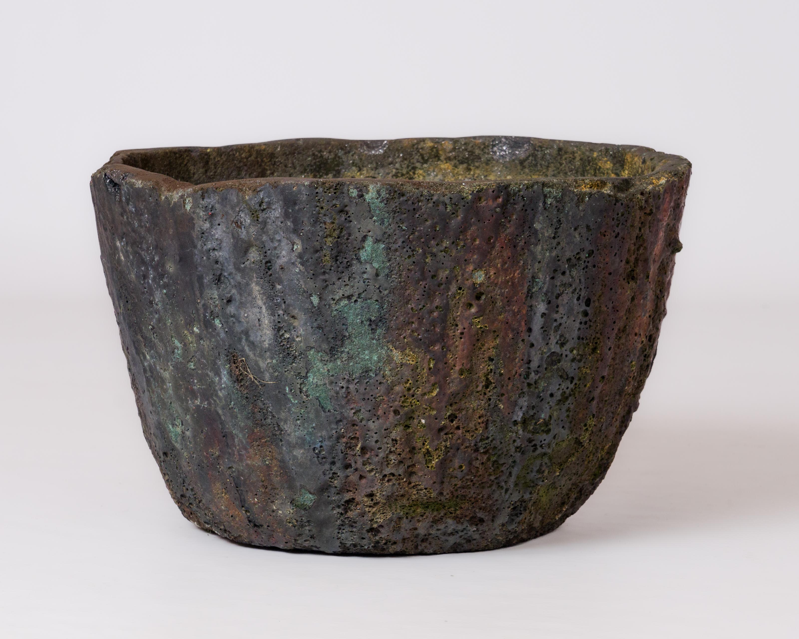 Polychromy Lava Stone Crucible for Outdoor 