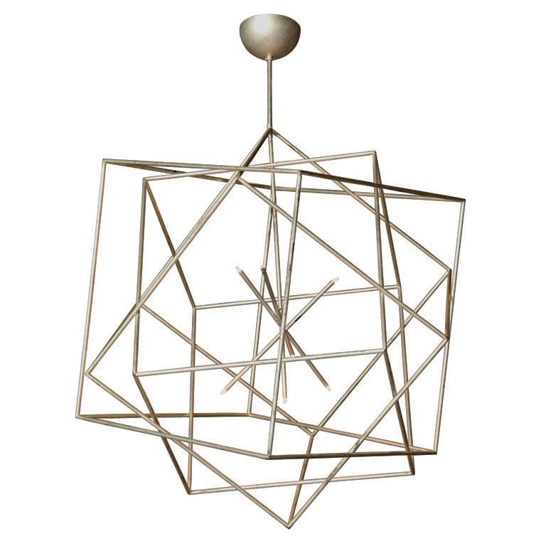 French Polyedres Chandelier by Hubert Le Gall For Sale