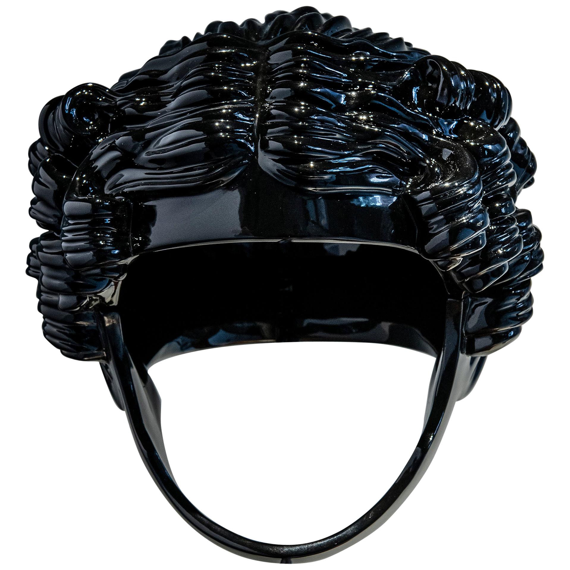 Polyester Resin Helmet Sculpture Titled "Osée" by Fabián Bercic, Argentina, 2020
