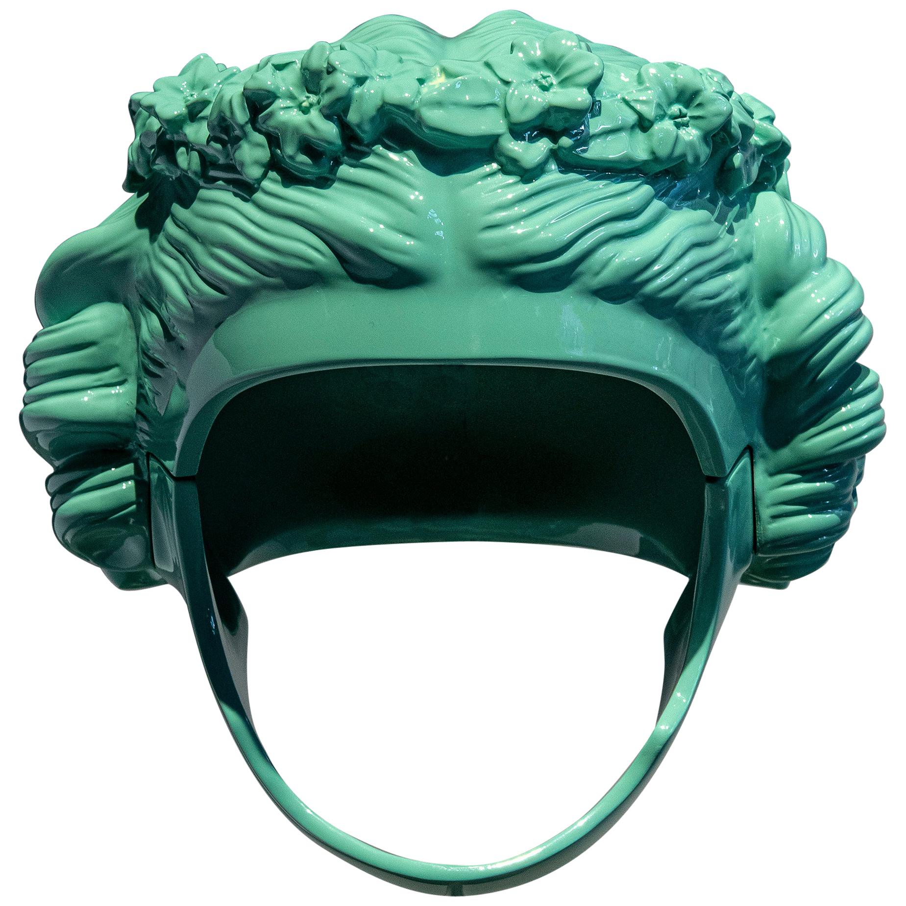 Polyester Resin Helmet Sculpture Titled "Sara" by Fabián Bercic, Argentina, 2020 For Sale