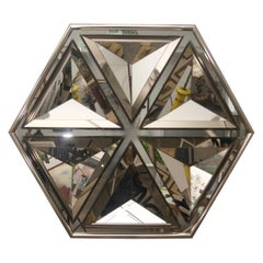 Polygon Form Wall Mirror with Bronze Coloration