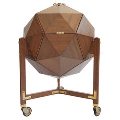 Vintage Polyhedron Bar Cabinet by M. Vuillermoz, France c.1960