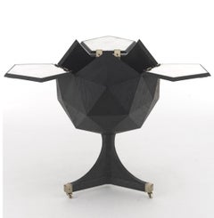 Carrello da bar Polyhedron in Oak e Nickel di Ico Parisi