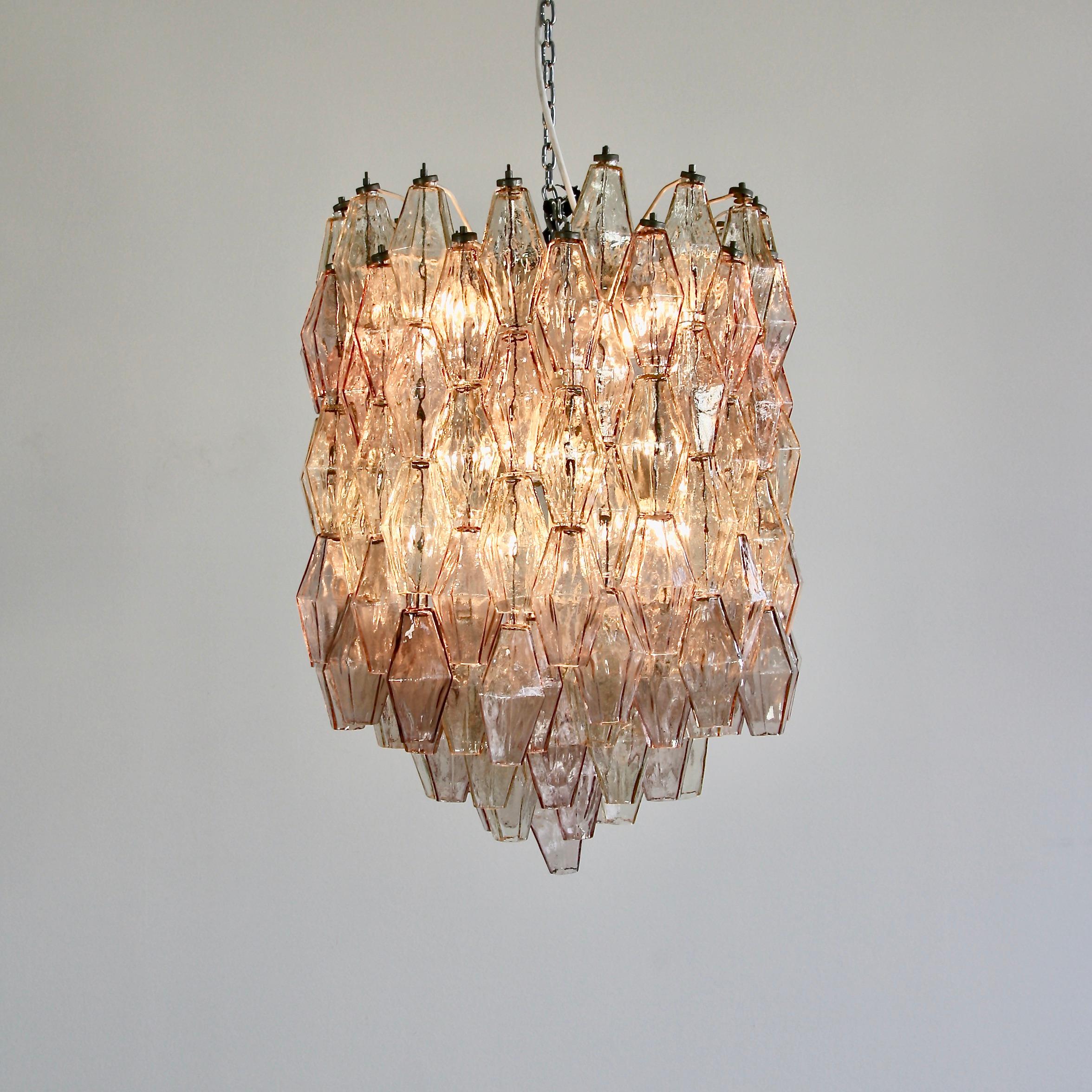 Mid-20th Century Polyhedron Chandelier by Carlo Scarpa, Murano Glass, 1960s