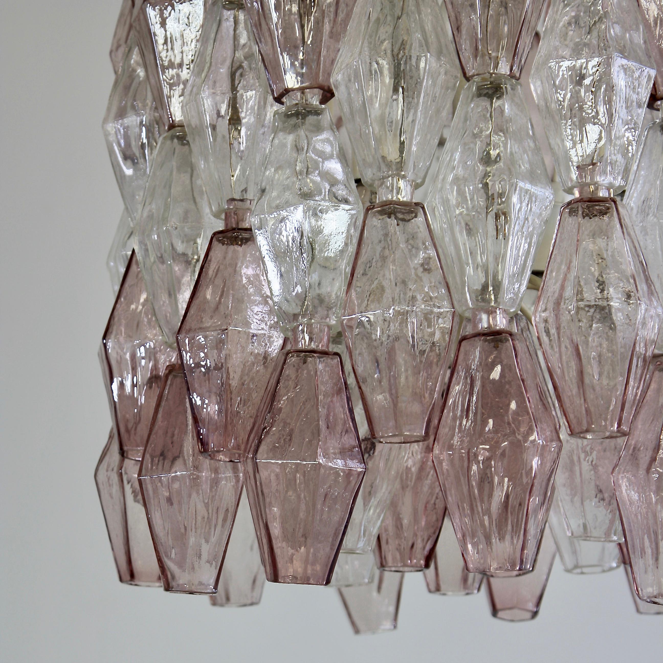 Italian Polyhedron Chandelier by Carlo Scarpa, Murano Glass