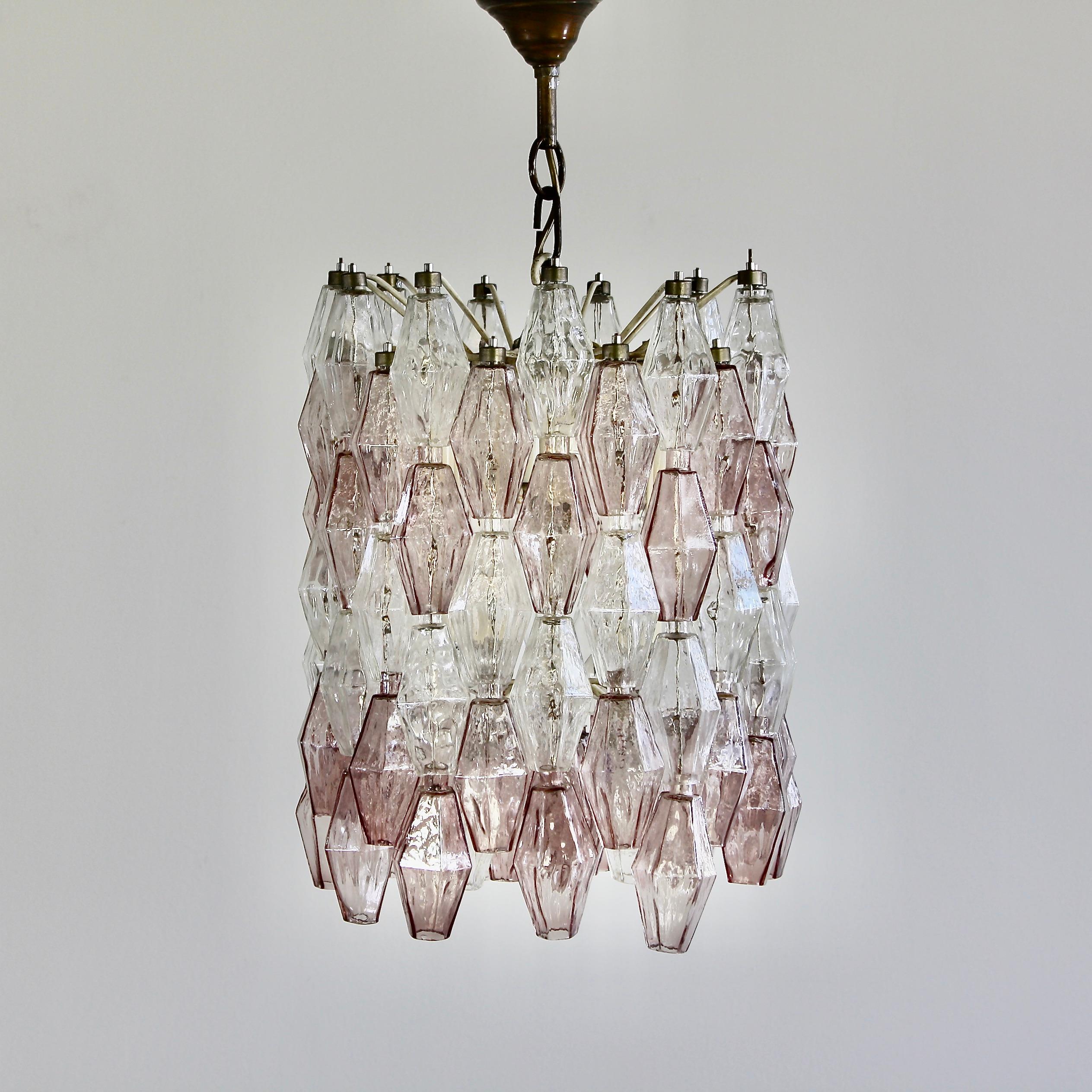 Mid-20th Century Polyhedron Chandelier by Carlo Scarpa, Murano Glass