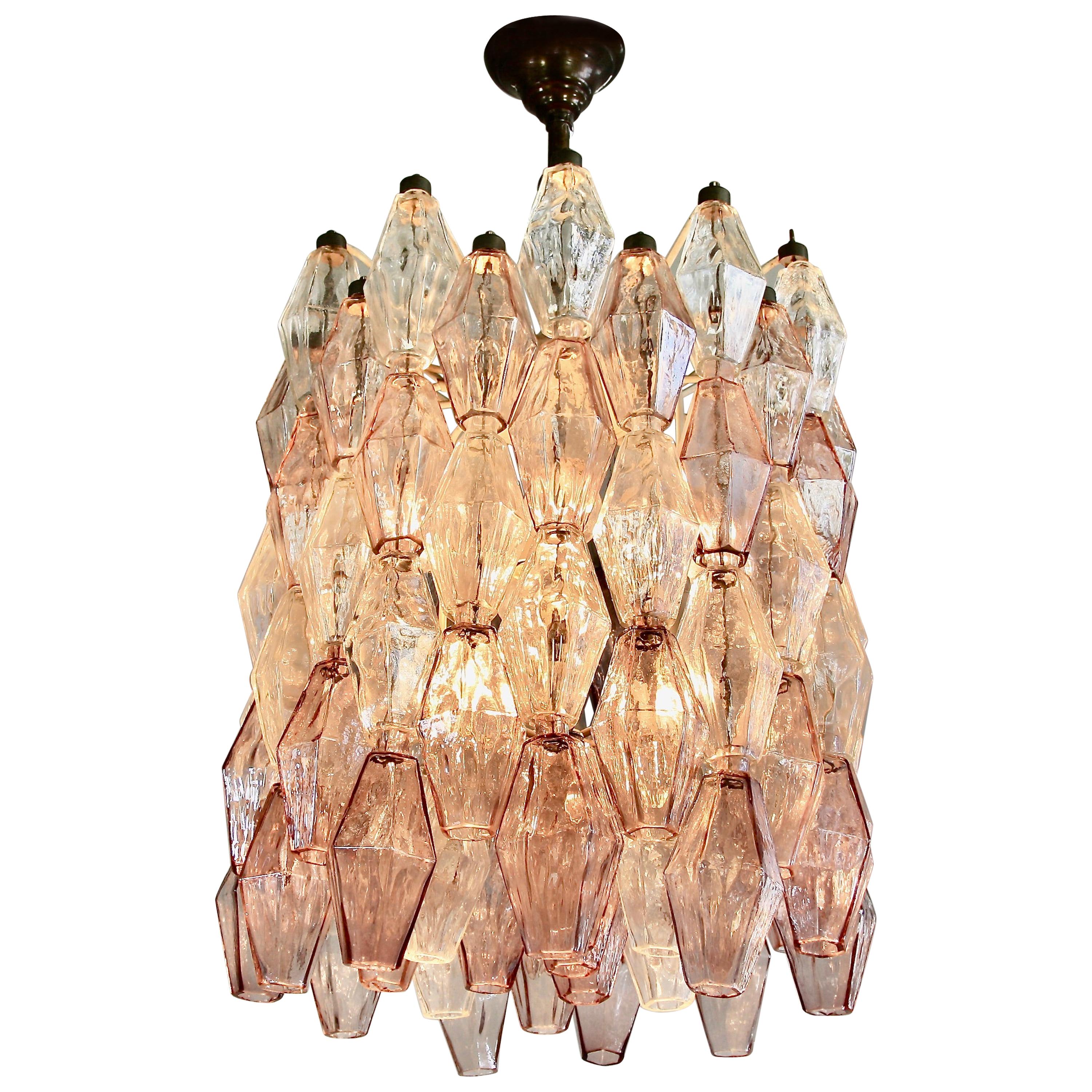 Polyhedron Chandelier by Carlo Scarpa, Murano Glass