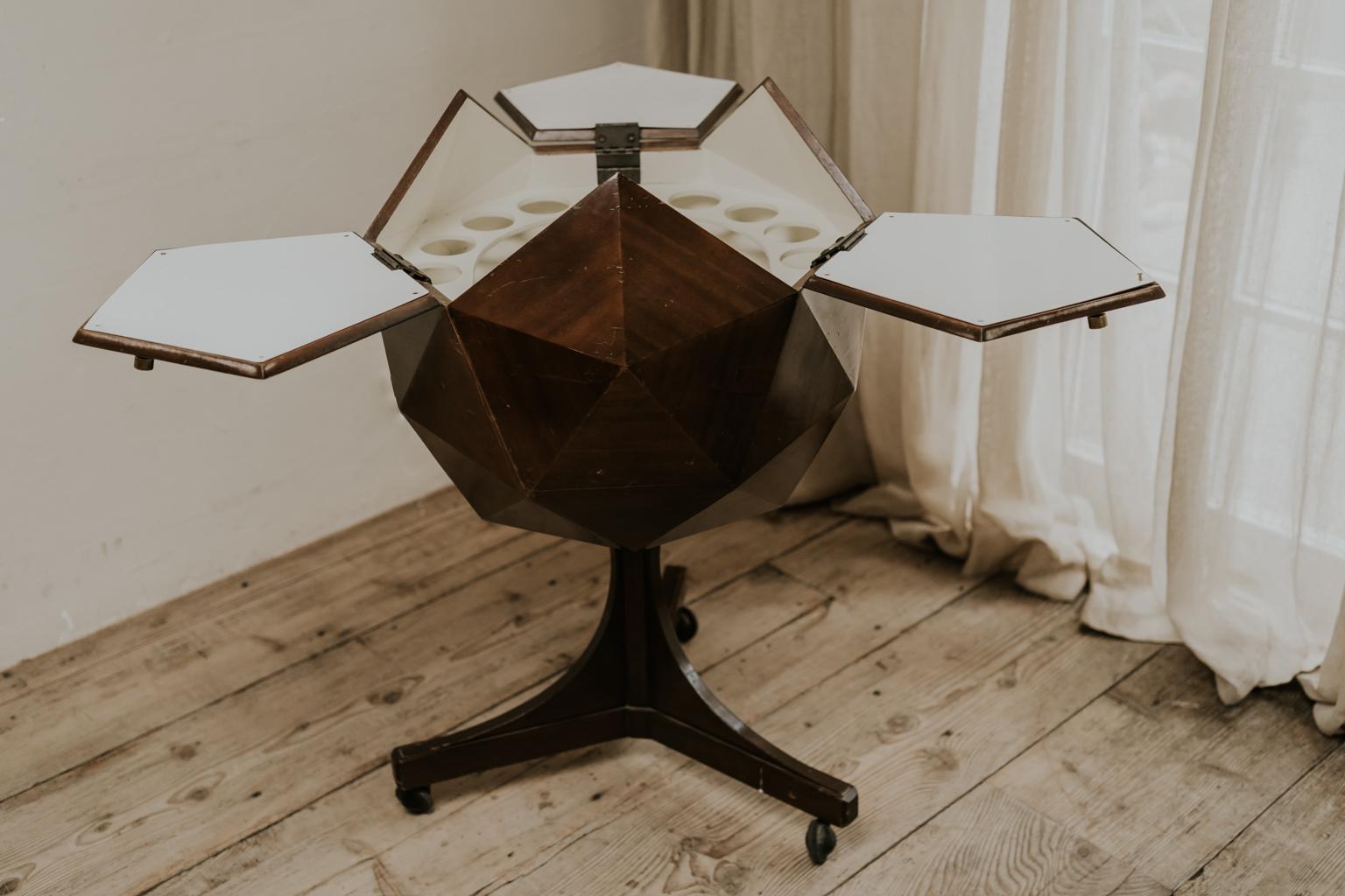 polyhedron bar cart