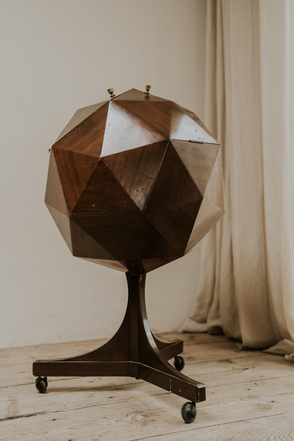 Italian Polyhedron Mahogany Bar, 1955