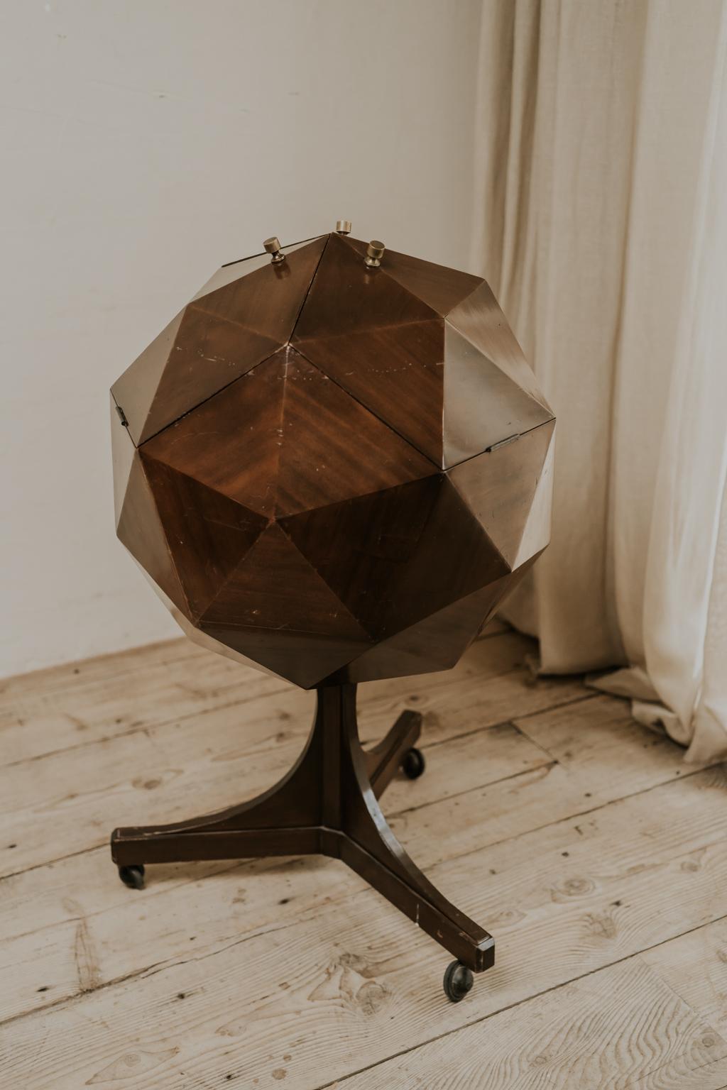 20th Century Polyhedron Mahogany Bar, 1955