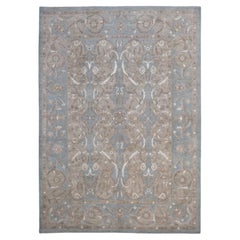 Polynesian Blue Tan  Fine Wool and Silk Rug 9'9''x13'8''