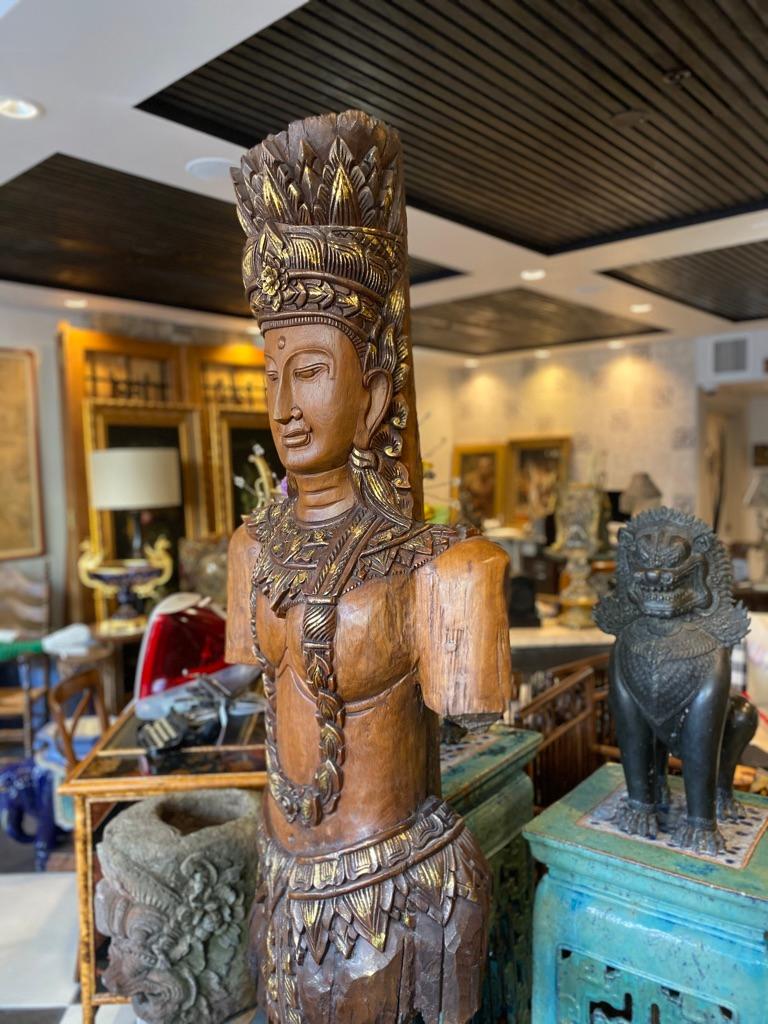 Southeast Asian Standing Chief Statue In Good Condition In Sarasota, FL