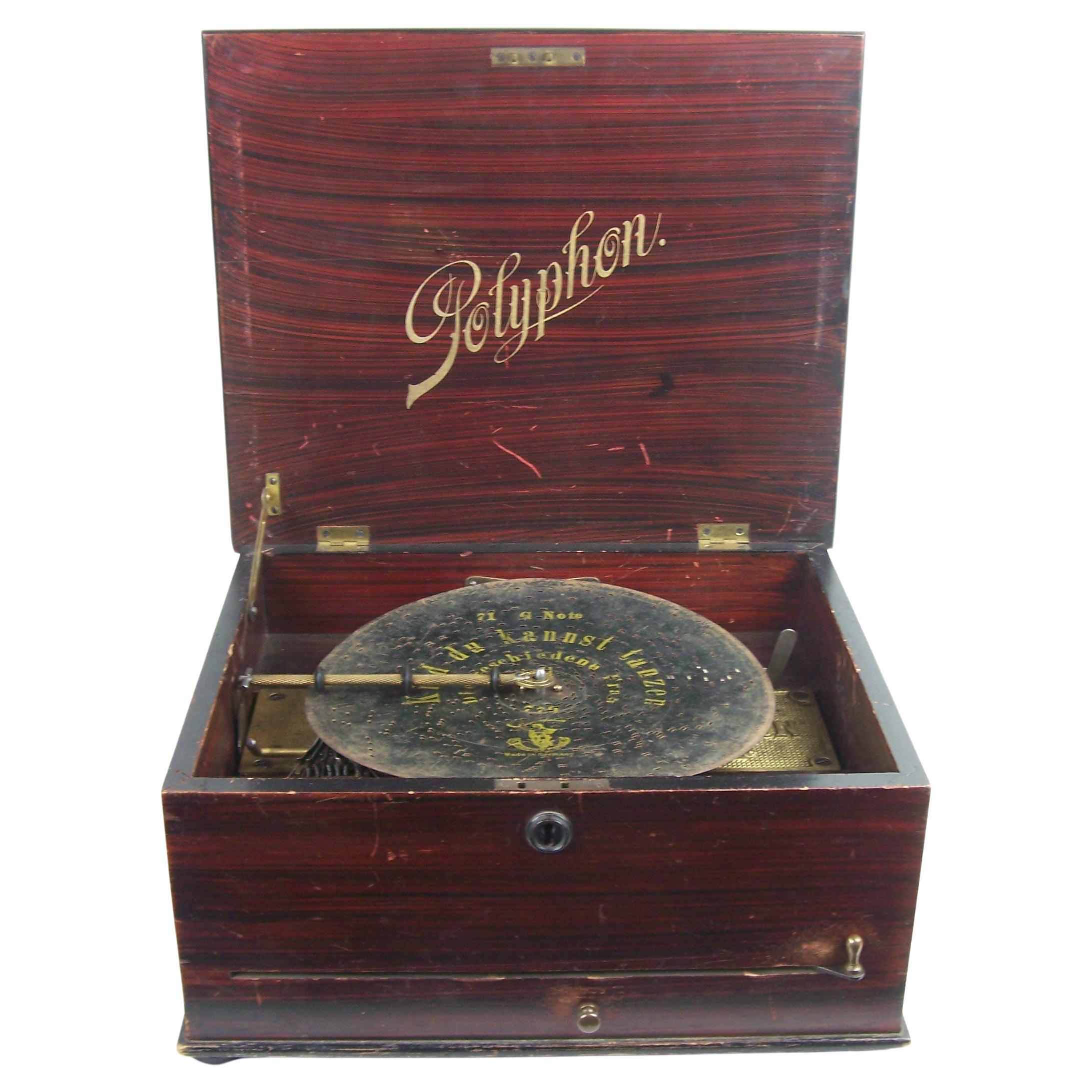 Polyphon 71G caja de música de disco con campanas