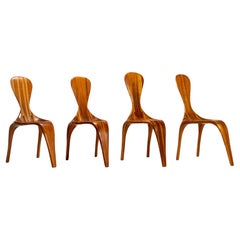 Polyte Solet "La Sterne" Dining Chairs in Lingue Wood, France 2000s