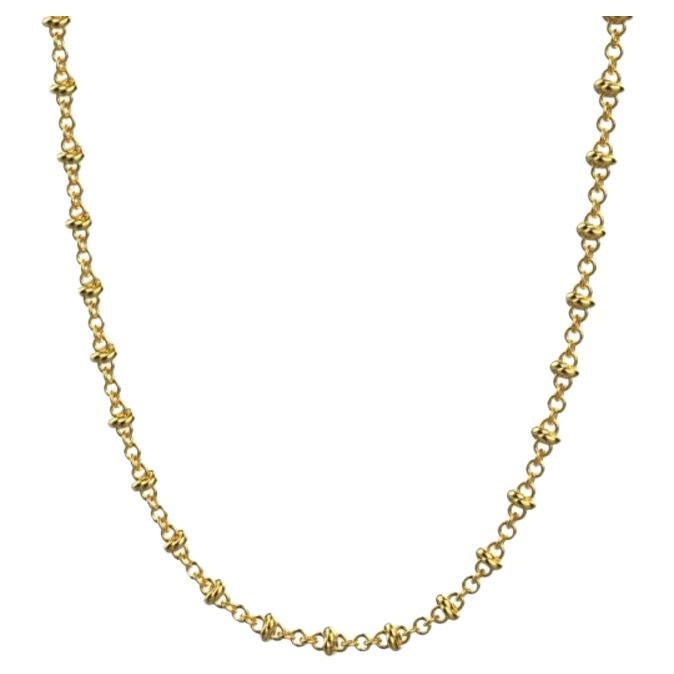 Feine Granatapfel-Halskette, 18 Karat Gold im Angebot