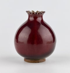 Pomegranate Shaped Copper Red Glazed Vase