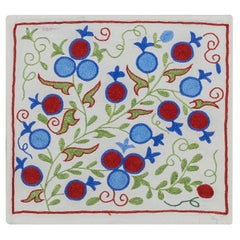 Pomegranate Tree Design Cushion Cover, Silk Embroidery Suzani Pillowcase