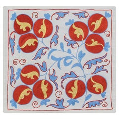 Pomegranate Tree Design Silk Embroidery Suzani Colorful Cushion Cover