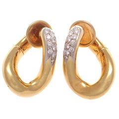 Pomelatto Diamond Gold Hoop Earrings