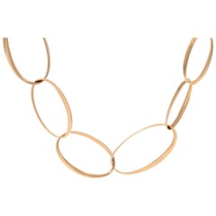 Pomelatto rose gold oval link necklace.