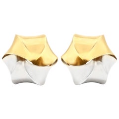 Retro Pomellato Two-Toned Clip-On Earrings