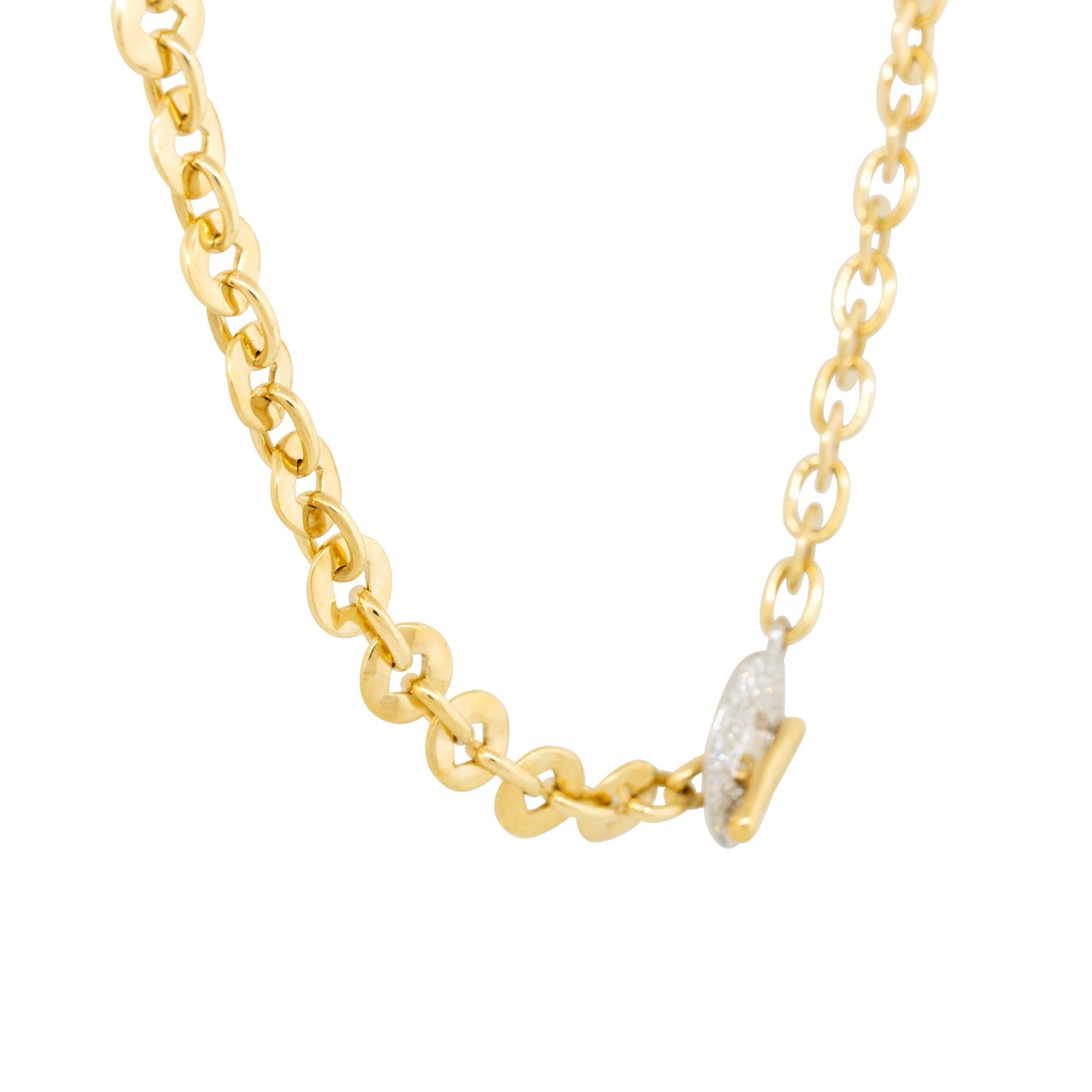 Pomellato 1 Karat Pave Diamantscheiben-Gliederkette Halskette 18 Karat auf Lager (Zeitgenössisch) im Angebot