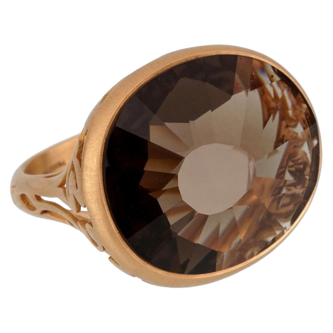 Pomellato 10 Carat Smoky Quartz Cocktail Rose Gold Ring