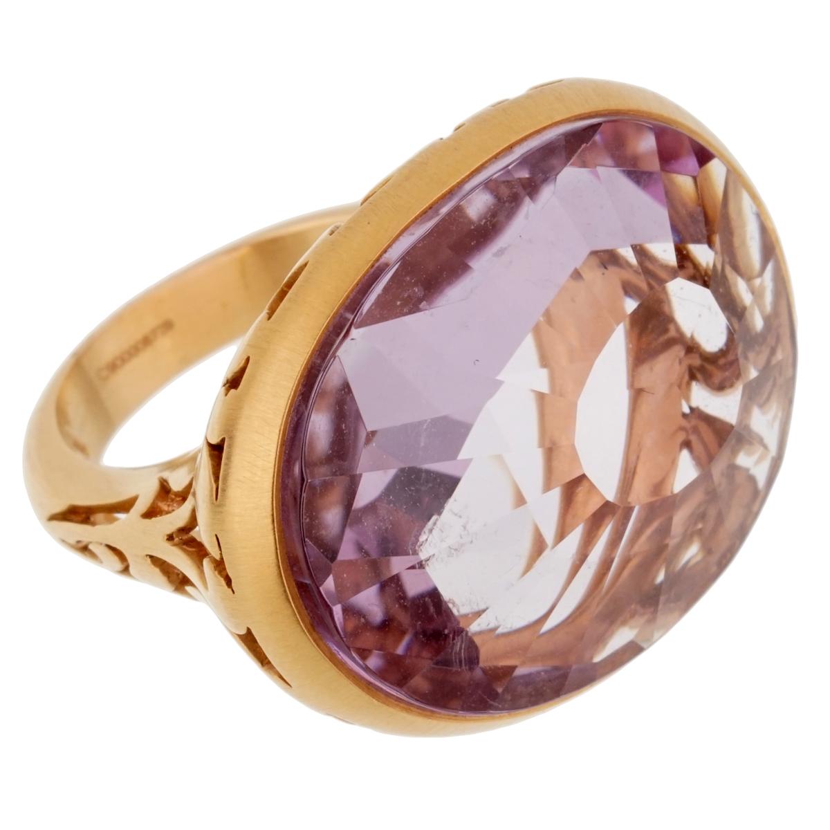 Pomellato 10 Carat Amethyst Cocktail Rose Gold Ring In New Condition In Feasterville, PA