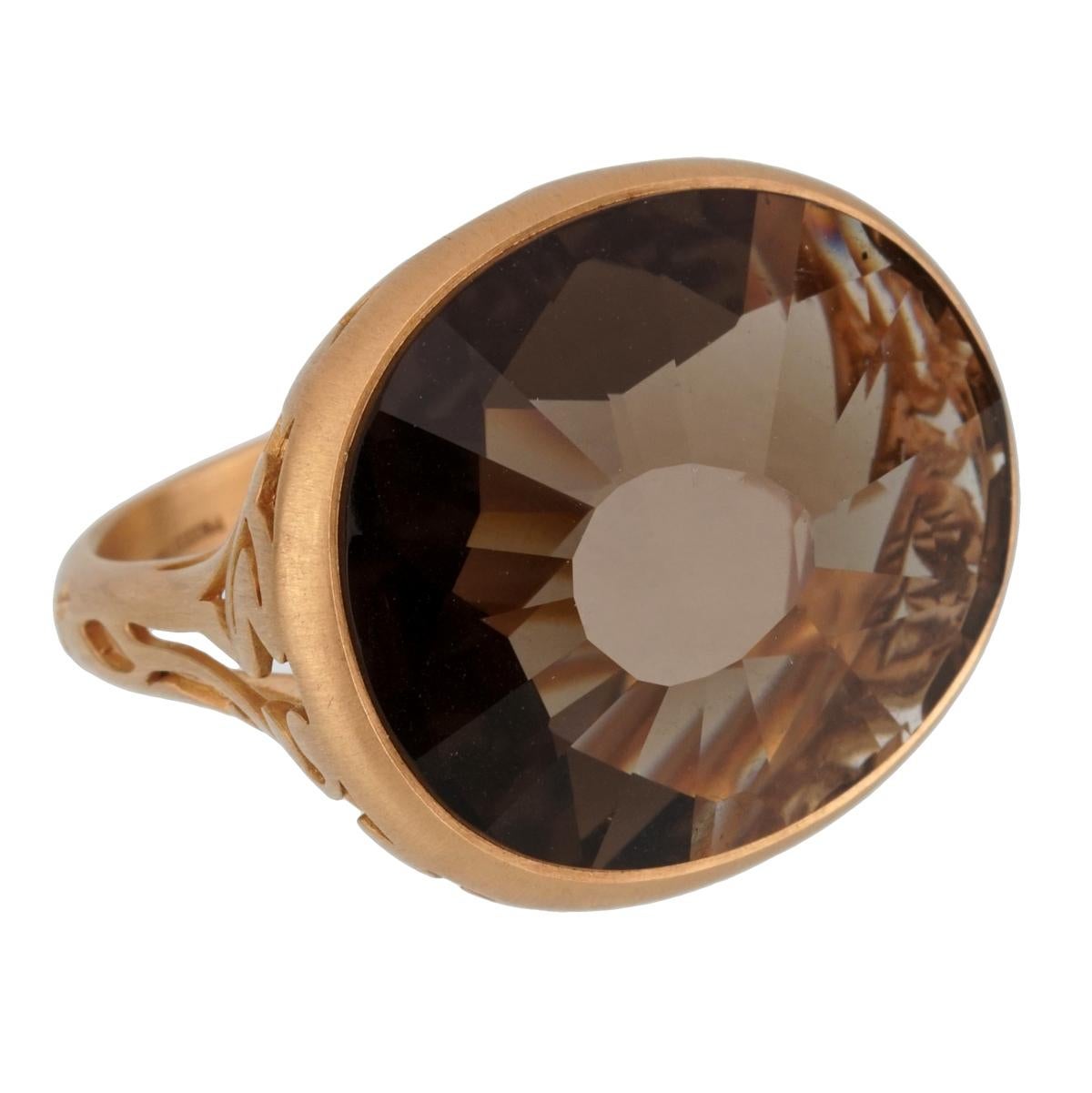 Pomellato 10 Karat Rauchquarz Cocktail Rose Gold Ring im Zustand „Neu“ im Angebot in Feasterville, PA