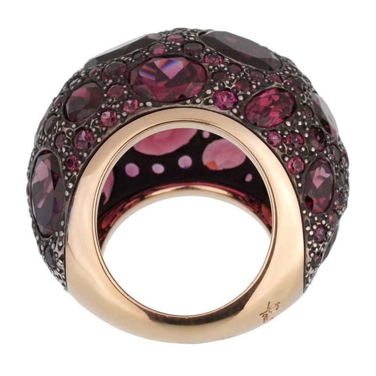 Pomellato 12 Carat Rhodolite Cocktail Rose Gold Ring at 1stDibs