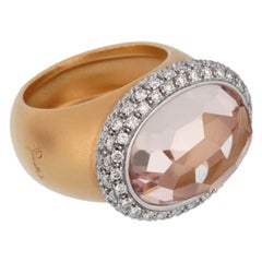 Pomellato 13 Carat Morganite Diamond Rose Cocktail Ring