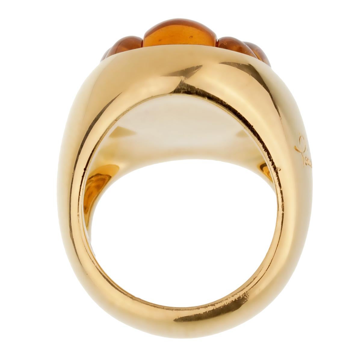 Pomellato 16 Karat Citrin Gelbgold Cocktail-Ring (Ovalschliff) im Angebot