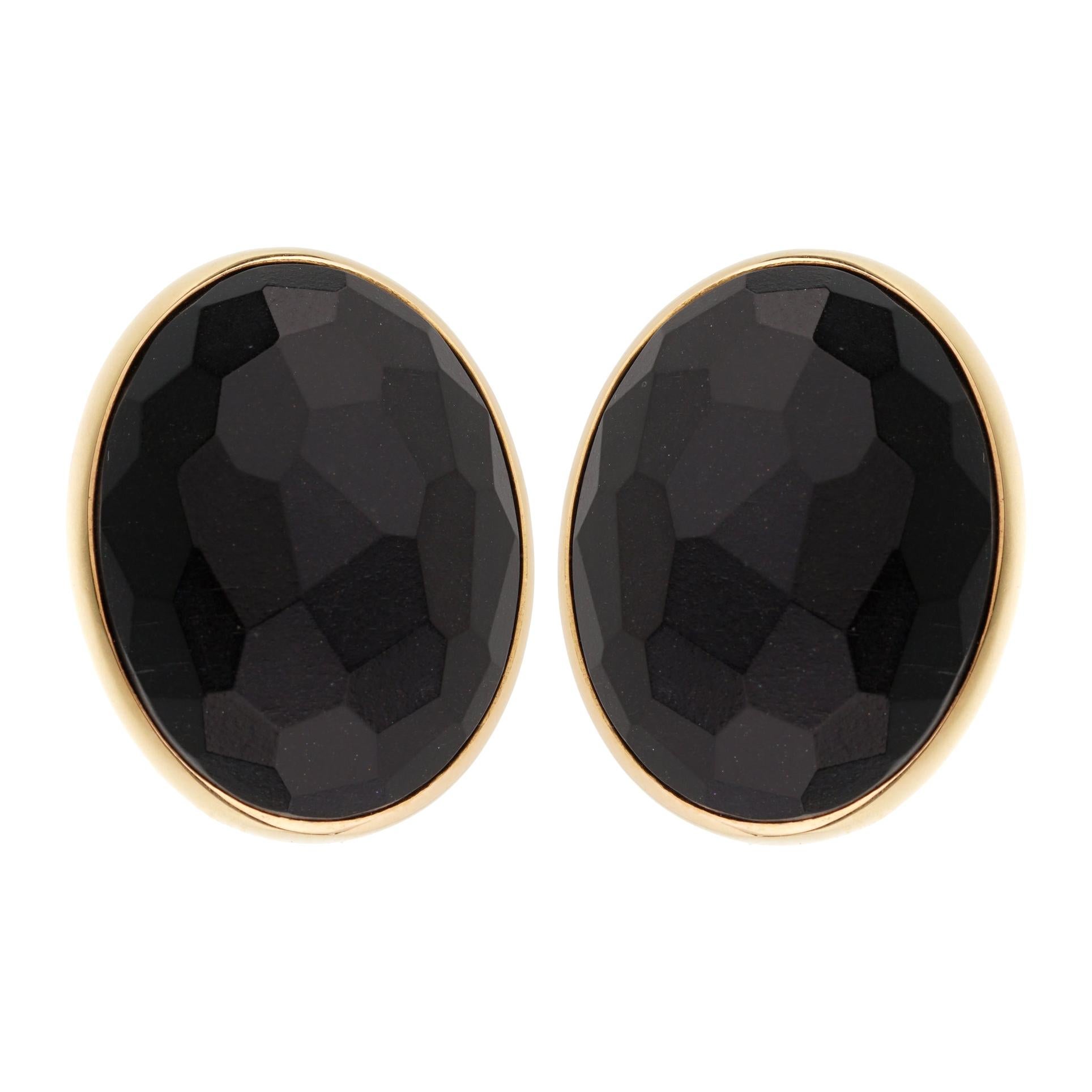 Pomellato 17.90ct Black Jet Rose Gold Earrings For Sale