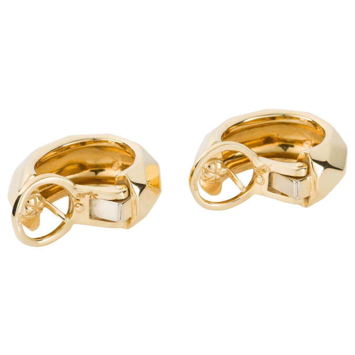 Contemporary Pomellato 18 Karat Faceted Yellow Gold Earring Hoops