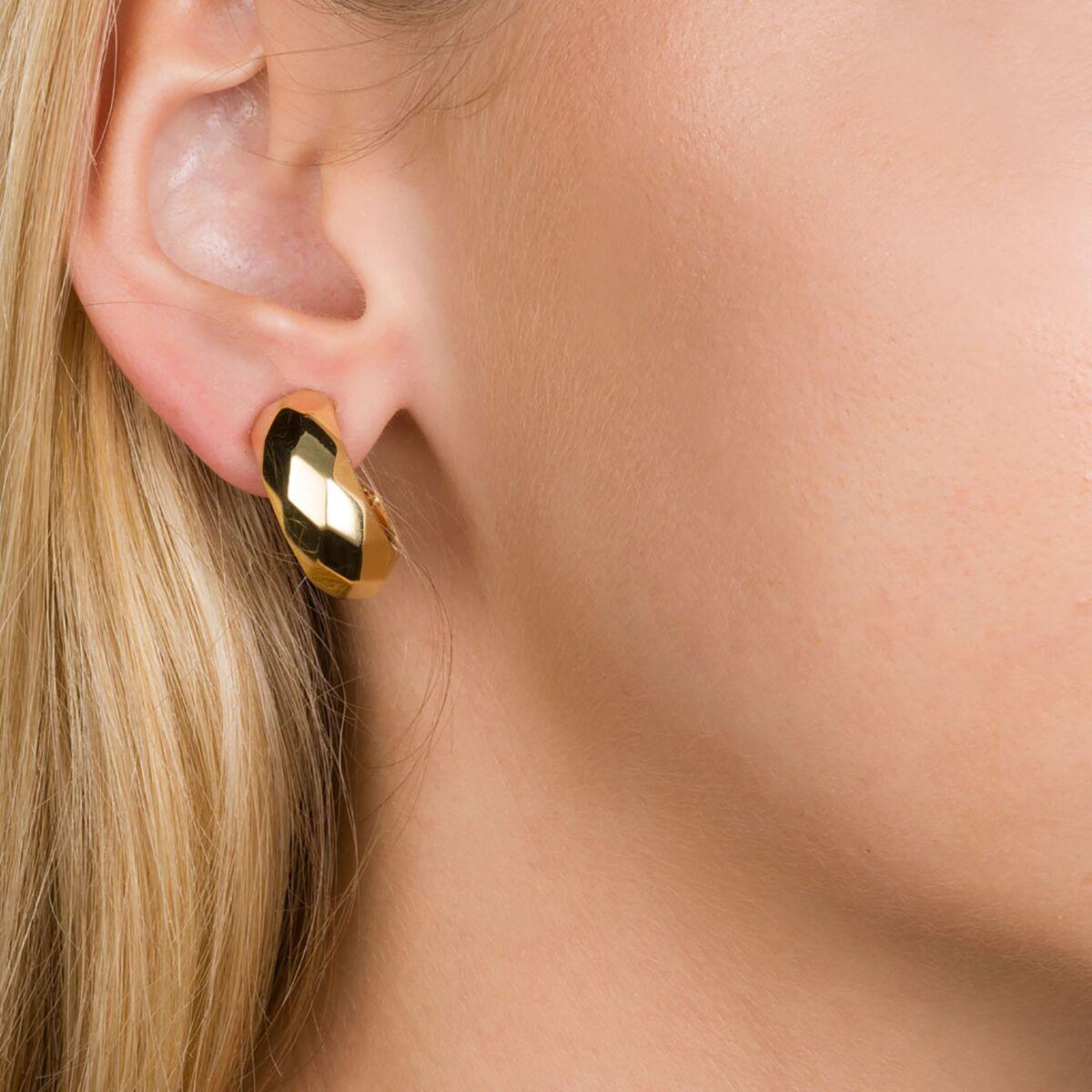 Pomellato 18 Karat Faceted Yellow Gold Earring Hoops 3