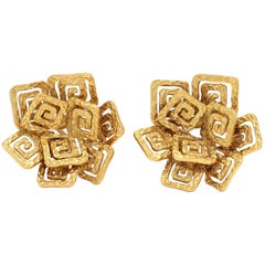 Pomellato 18 Karat Gold Greek Key Ear Clips