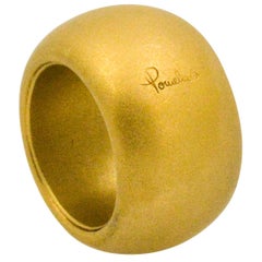 Pomellato 18 Karat Italian Yellow Gold High Dome Stain Finish Band