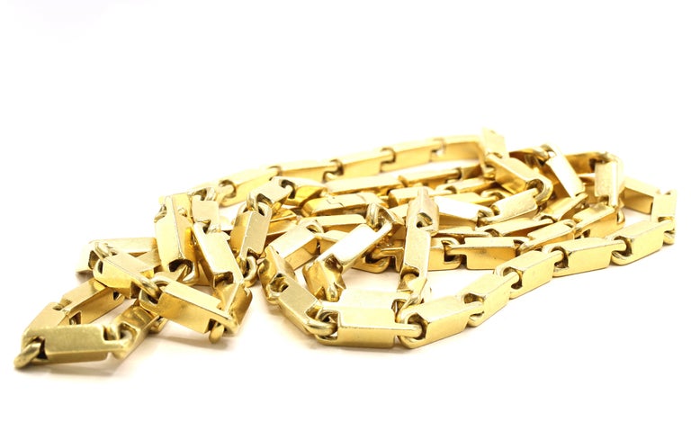 Pomellato 18 Karat Long Link Chain Necklace Bracelet Combination In Excellent Condition For Sale In New York, NY