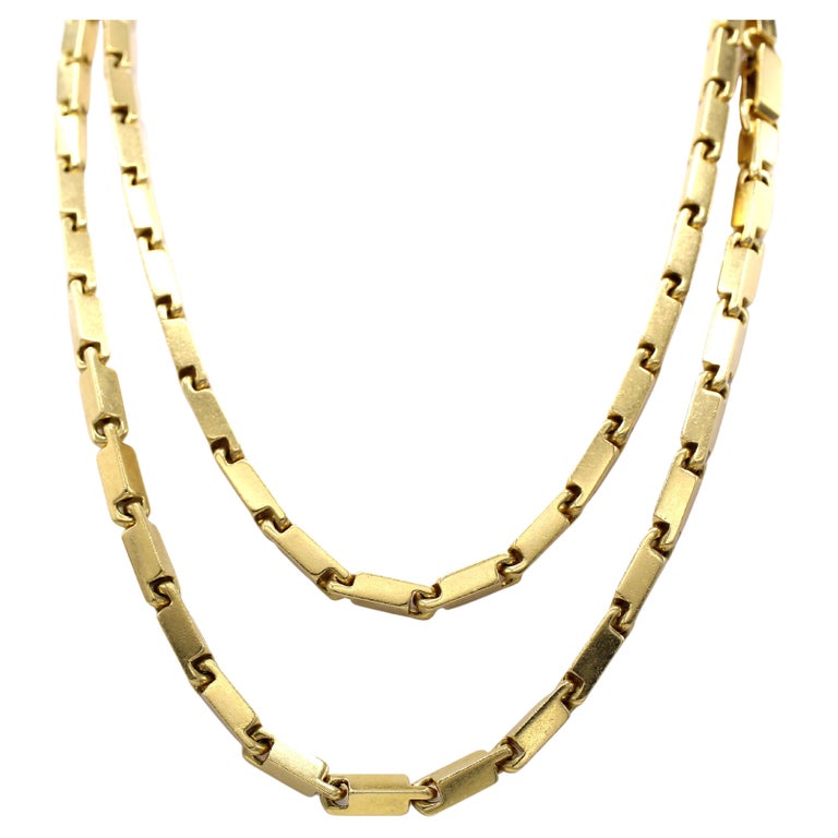 Pomellato 18 Karat Long Link Chain Necklace Bracelet Combination For Sale