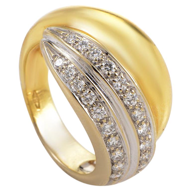 Pomellato 18 Karat Multi-Tone Gold Diamond Band Ring