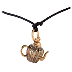 Pomellato 18 Karat Rose Gold and Silver Teapot Cord Necklace M.B108/O7/A/RI