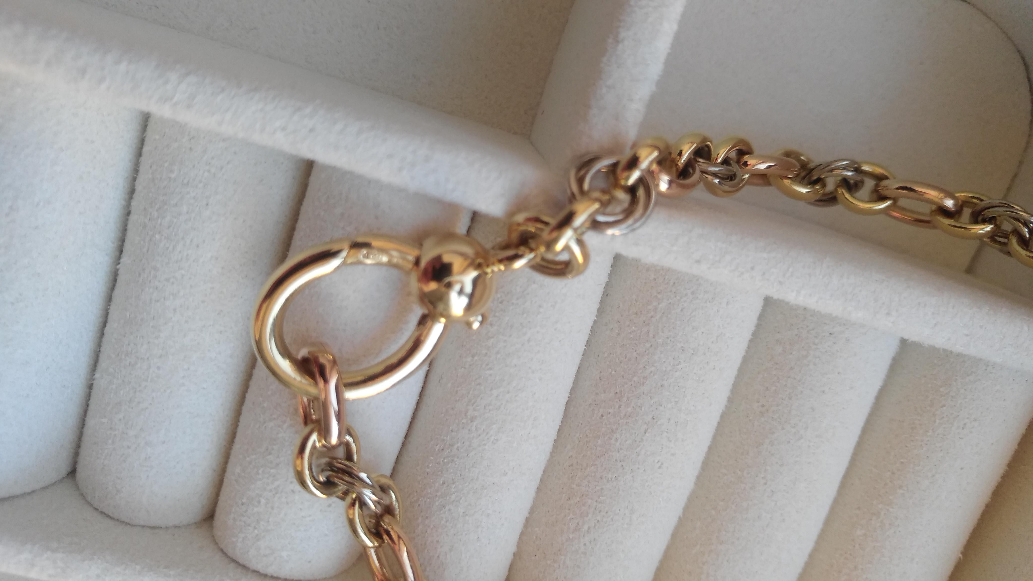 Pomellato 18 Karat Tri-Color Gold Gliederhalskette im Zustand „Neu“ im Angebot in Shanghai, CN