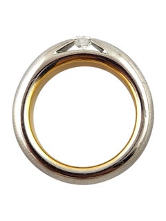Pomellato 18 Karat White & Yellow Gold Diamond Ring Size 6.5 #19788