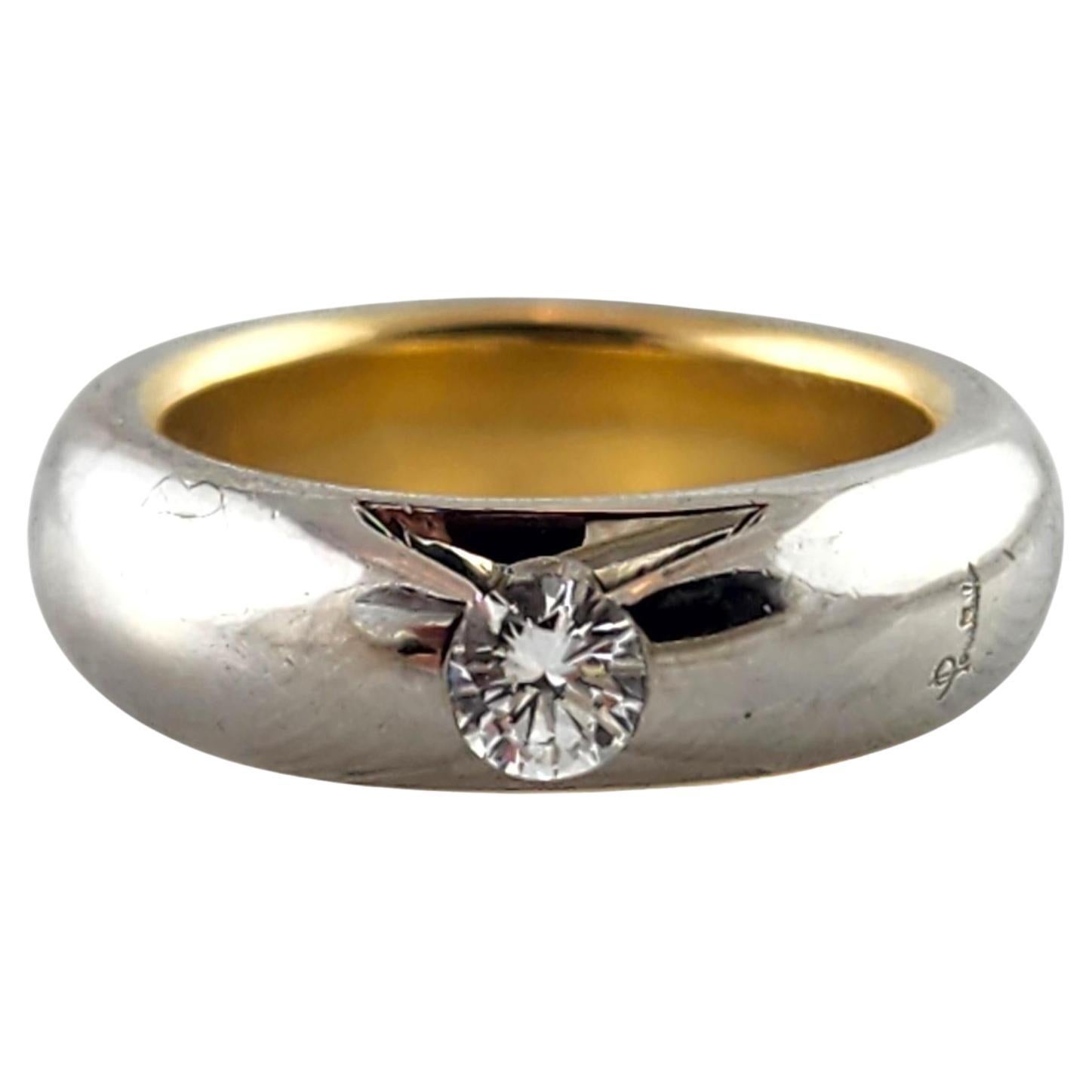 Pomellato 18 Karat White & Yellow Gold Diamond Ring Size 6.5 #19788
