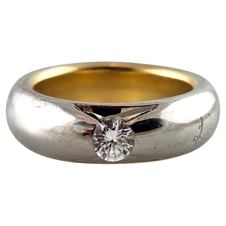 Pomellato 18 Karat White & Yellow Gold Diamond Ring Size 6.5 #19788 photo 2